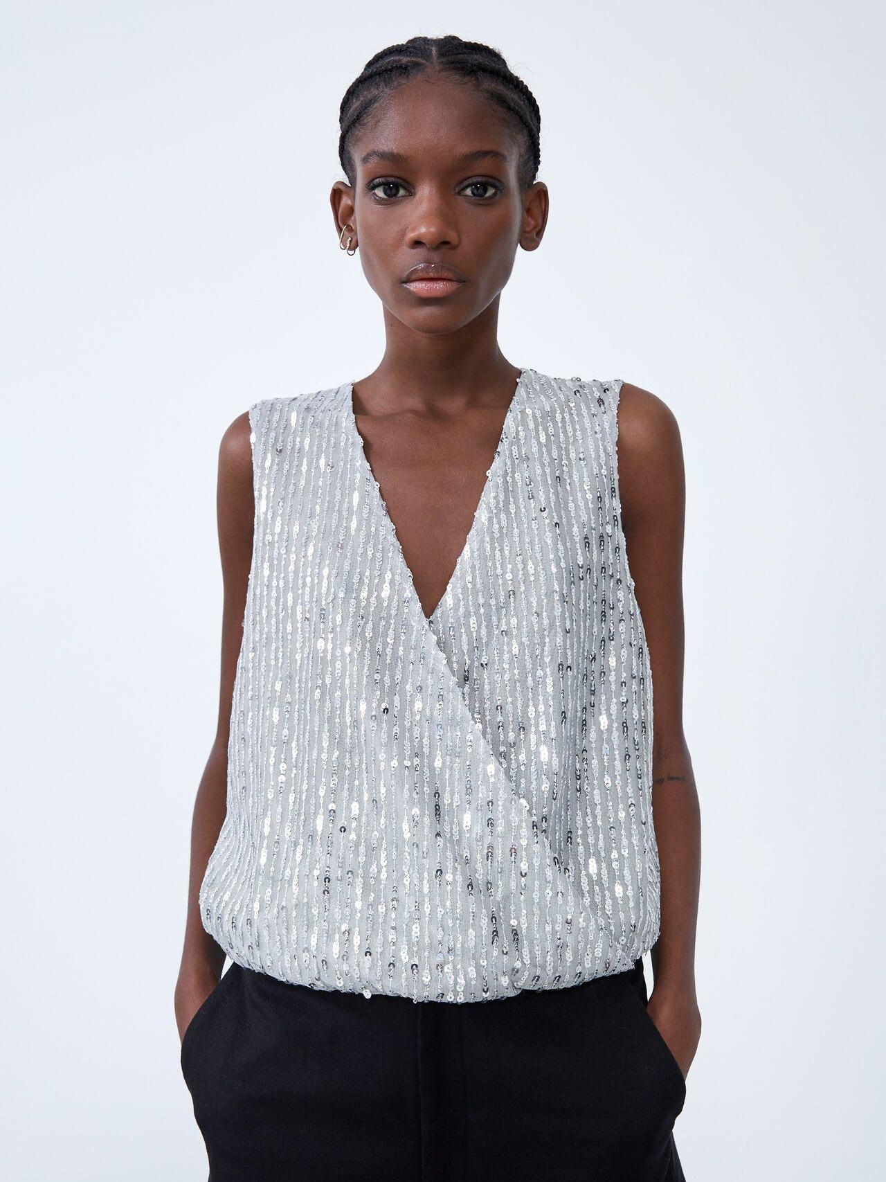 

Боди-блузка Zara XAZ229990LXXG S Серебристая