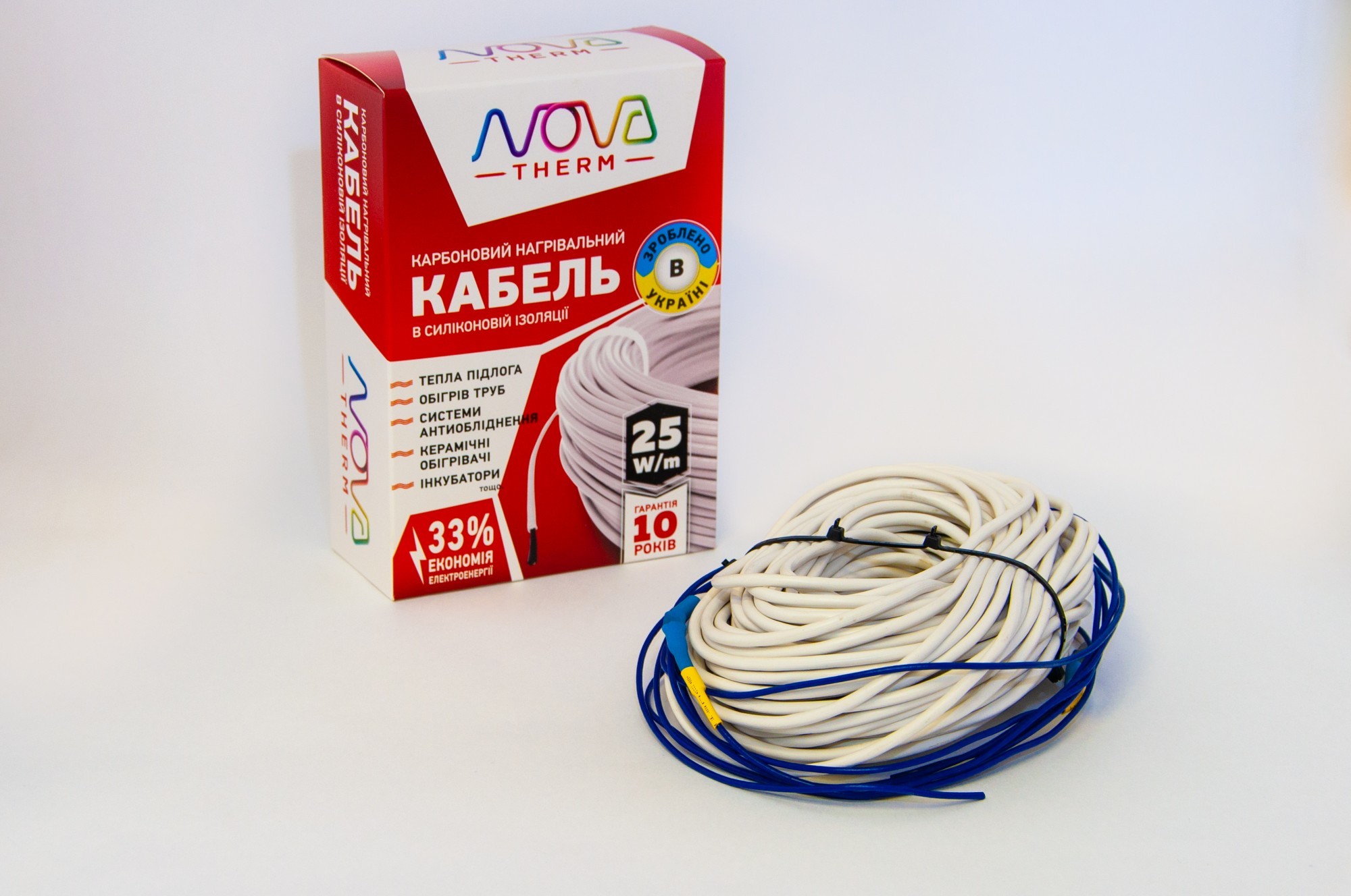 

Нагревательный кабель Nova Therm 8 м / 180 Вт в комплекте с терморегулятором