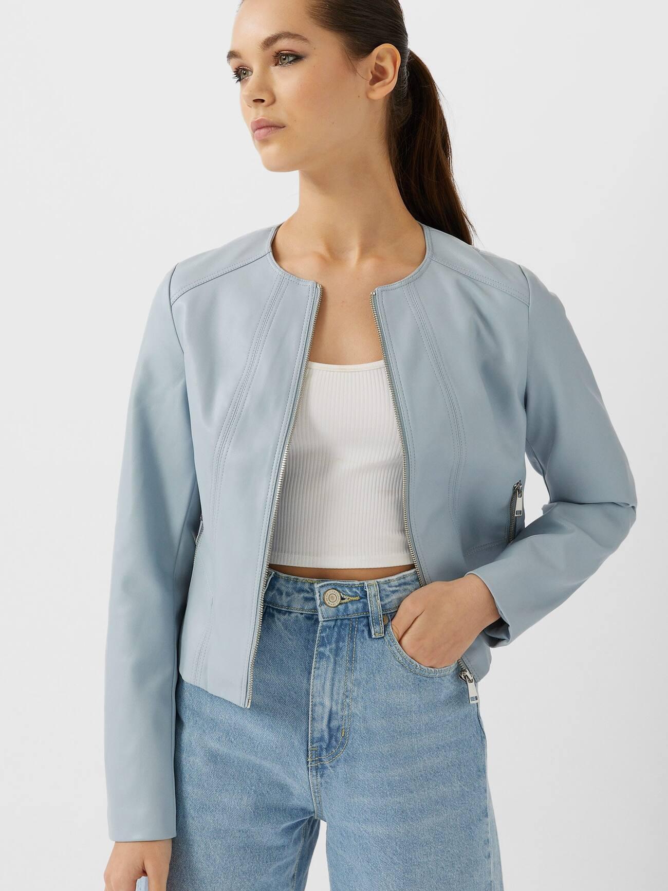 

Куртка из искусственной кожи Stradivarius XAZ283864ONBT  Голубая, Куртка из искусственной кожи Stradivarius XAZ283864ONBT M Голубая