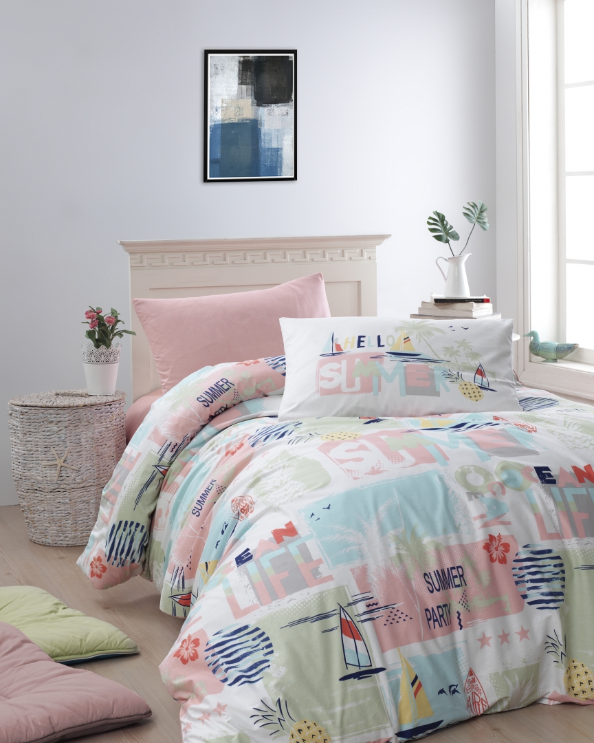 

Постельное белье "FIRST CHOICE" ранфорс молодежный SUMMER SOMON Полуторный