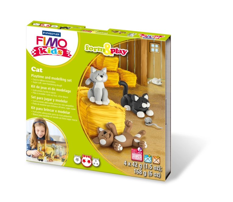 

Набор пластики Fimo Kids Котики 4х42г