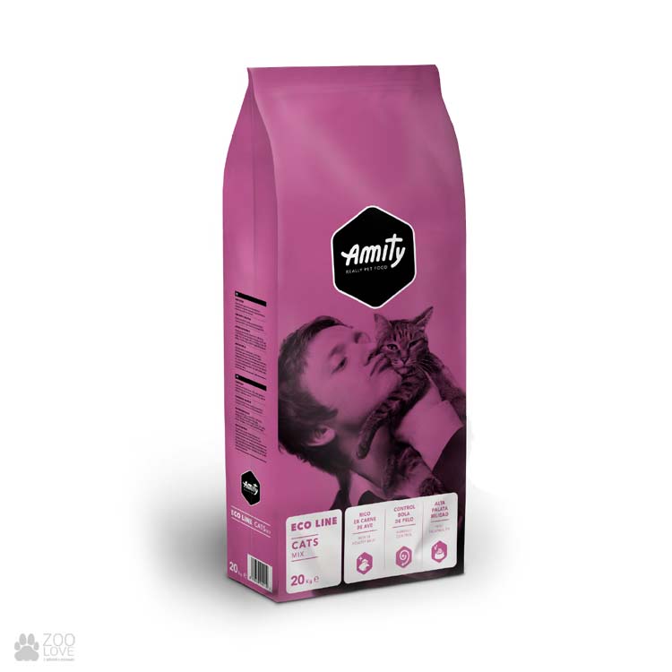 

Корм для котов AMITY ECO Cat MIX, для всех пород, микс мяса (20 кг)