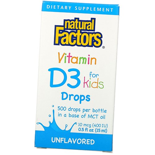 

Витамин Д3 для детей, Vitamin D3 400 Drops, Natural Factors 15мл (36406003)