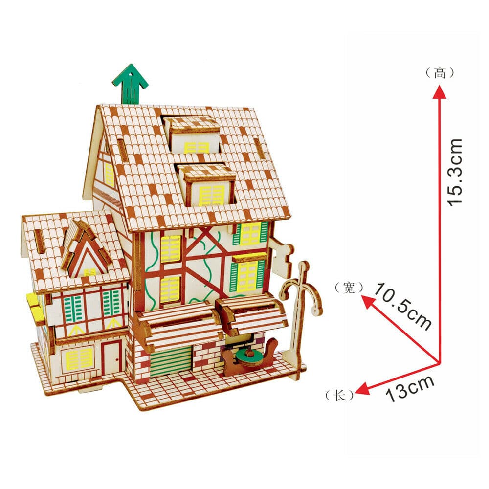 

Деревянная головоломка 3D French Cafe House (39шт.)