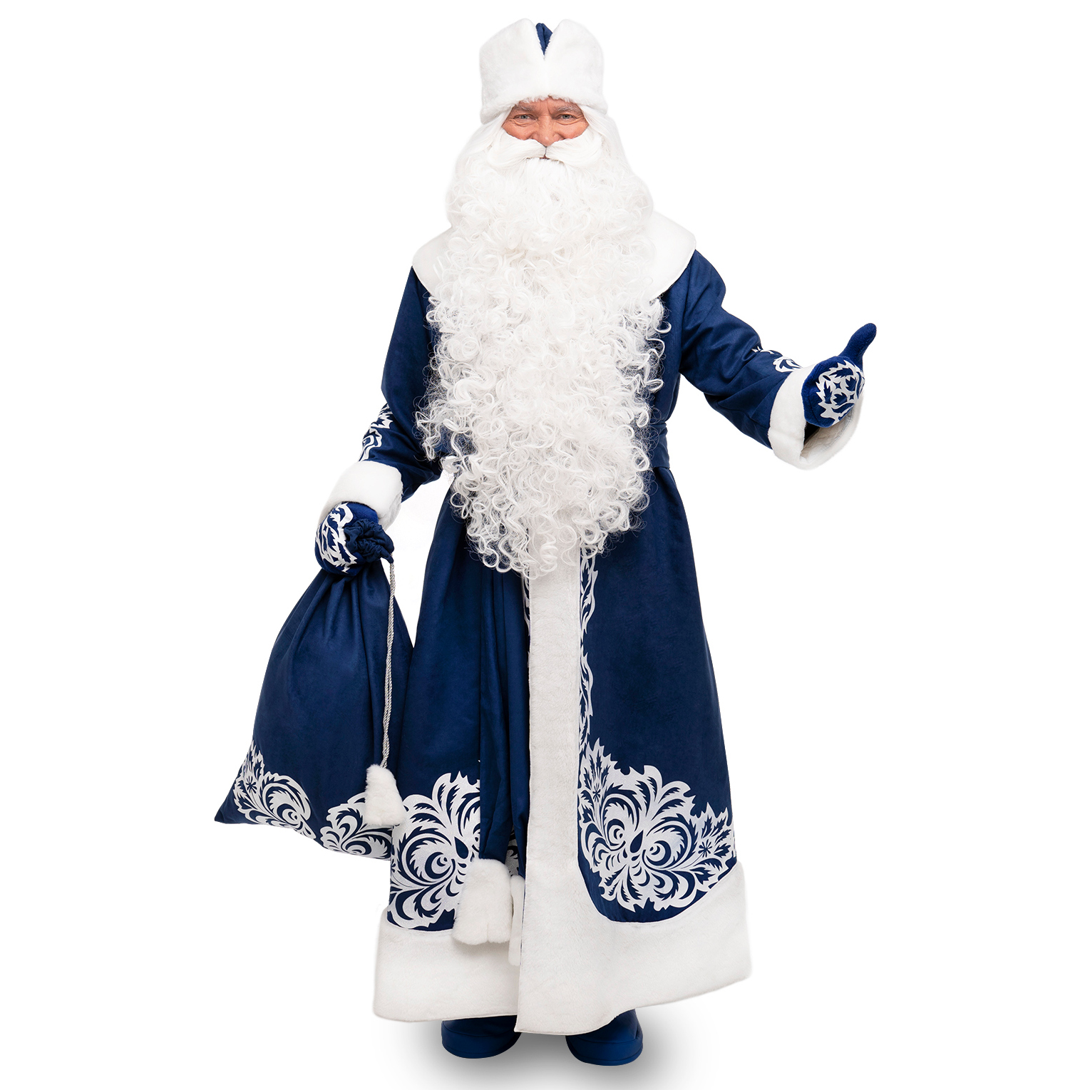 

Костюм Деда Мороза Зимний Santa Store Синий ML 00146-ML