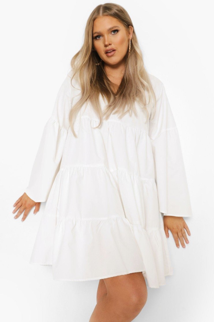 

Платье белое свободное Boohoo 9114, Платье белое свободное Boohoo 9114 50 (2XL)