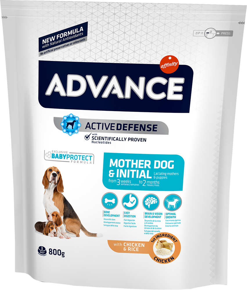 

Сухой корм для беременных, кормящих собак и щенков всех пород Advance Affinity Mother Dog & Initial с курицей и рисом 800 г