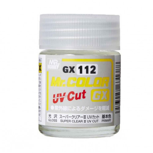 

Лак клир Mr. Super Clear Gloss (Глянцевый с УФ защитой) UV Cut GX 112 (18 ml)