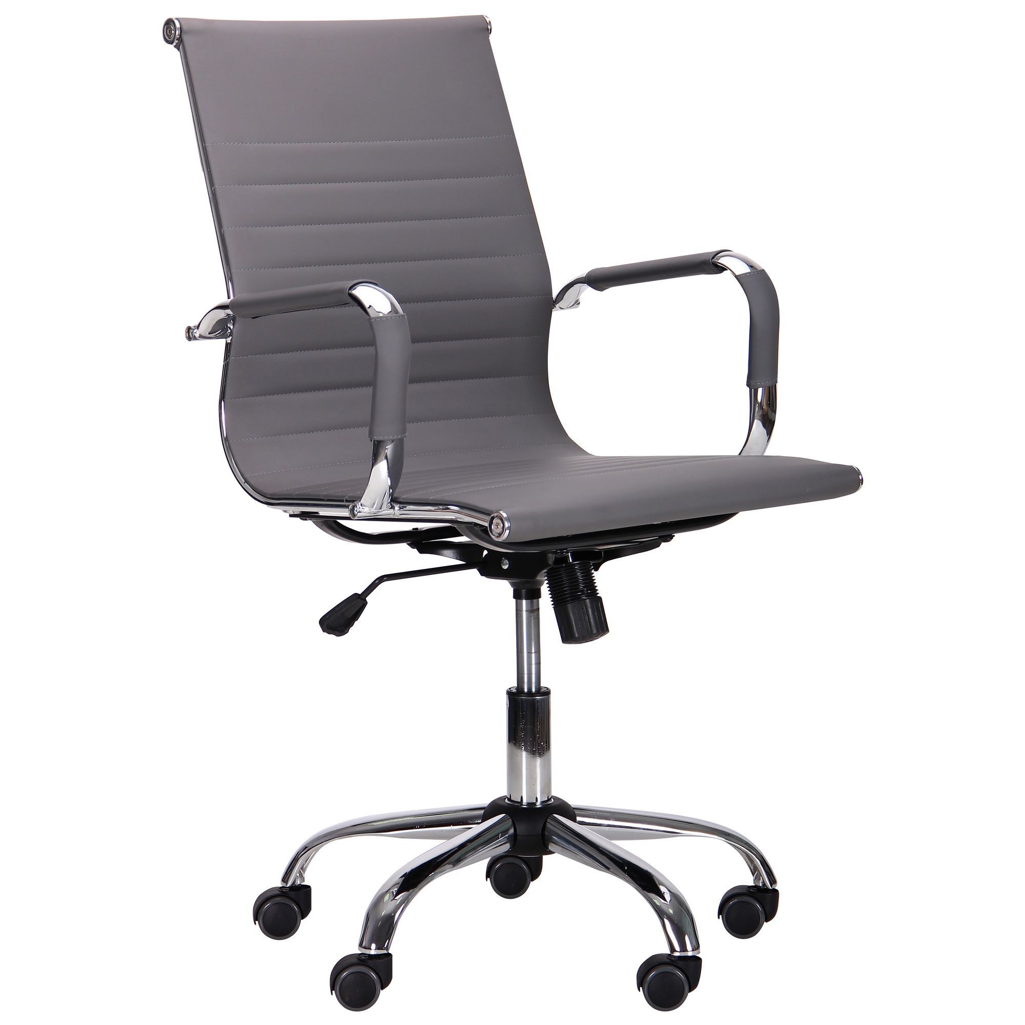 

Кресло офисное Slim LB (XH-632B) механизм Tilt, металл хром/кожзаменитель PU серый AMF