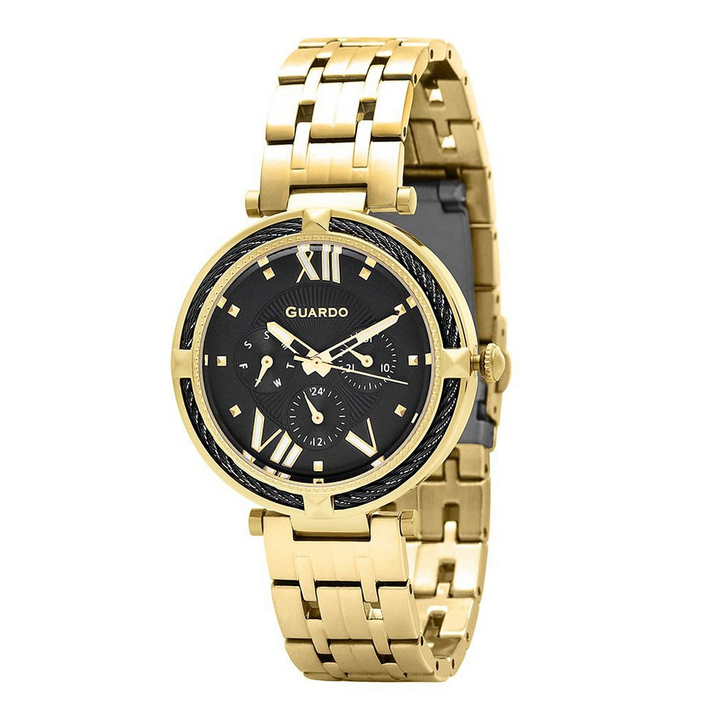 

Часы наручные Guardo T01030(1)-4 Gold-Black