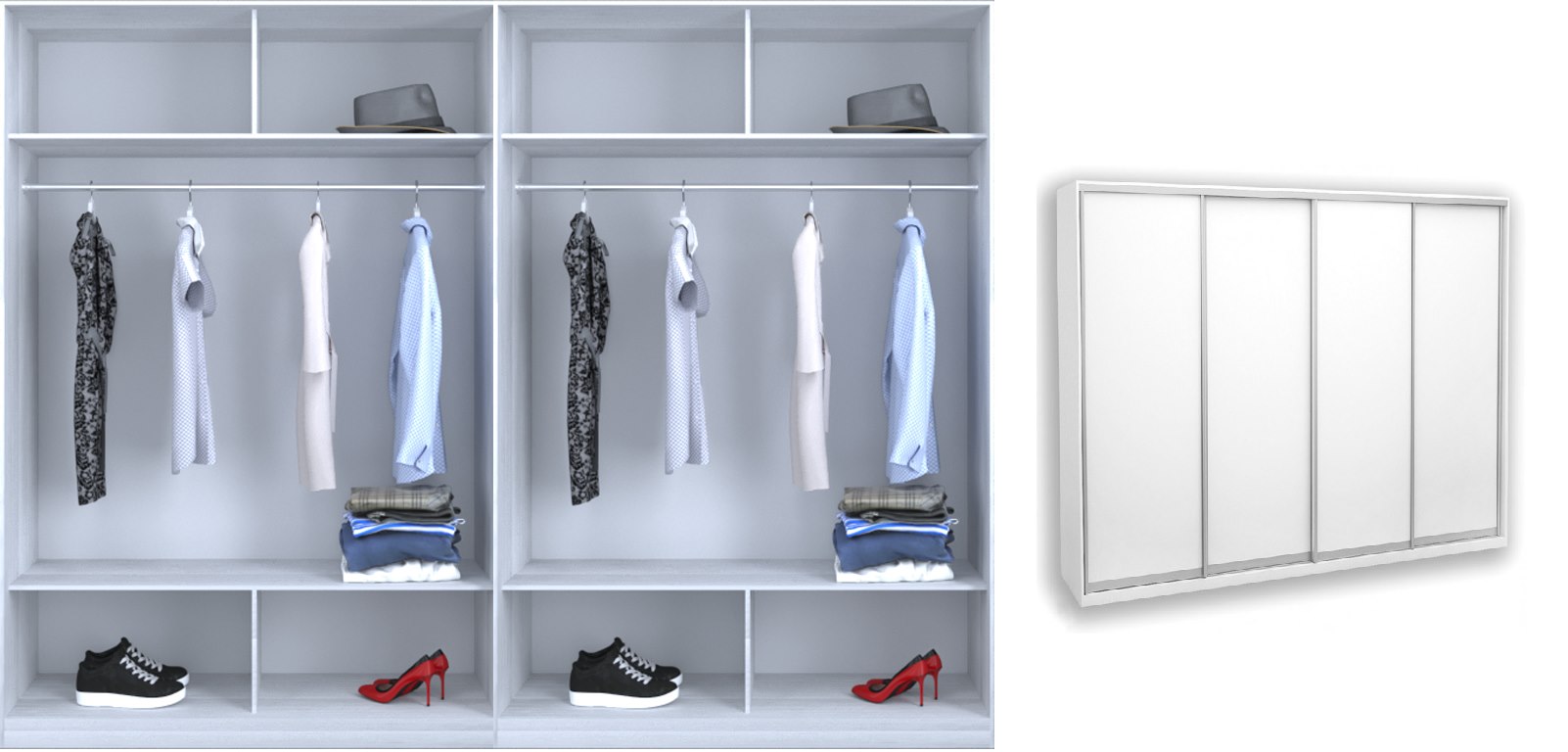 

Шкаф-купе Luxe 4 двери цвет Белое дерево ДСП/ДСП/ДСП/ДСП CLS - II 400 x 220 x 45 см