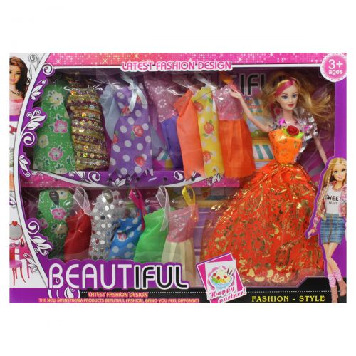 

Кукла с гардеробом "Beautiful", в оранжевом