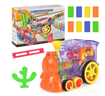 

Набор игрушек-поезд домино, DOMINO Happy Truck sciries COLORS 100 деталей
