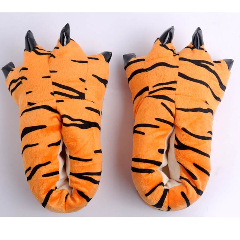 

Тапочки лапы кигуруми Kigurumi Комнатные Мужские Оранжевый Тигр Плюшевые Тканевые 39-45 (3052/2)
