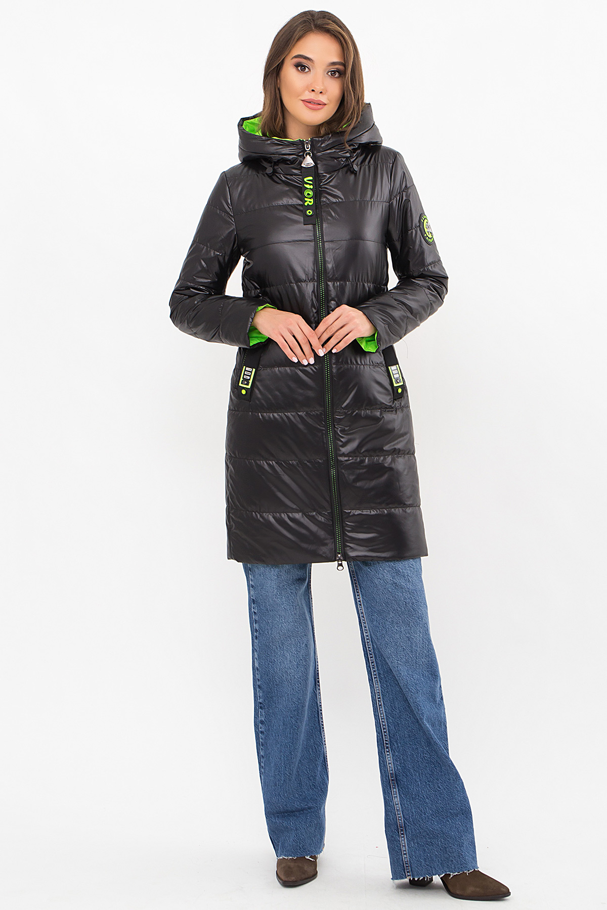 

Куртка женская демисезонная цвет черный размер  FGg_74064, Куртка женская демисезонная цвет черный размер 2XL FGg_74064