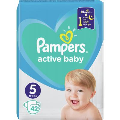 

Подгузник Pampers Active Baby Junior Размер 5 (11-16 кг), 42 шт. (8001090950178). 47924