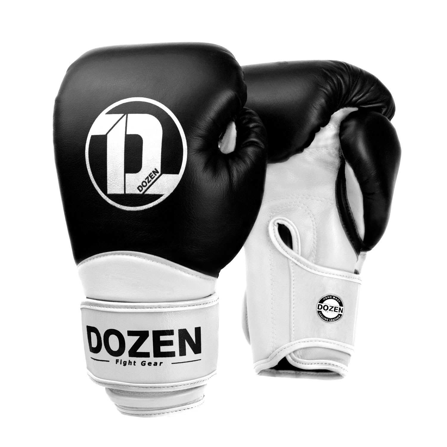 

Боксерские перчатки Dozen Dual Impact Training Boxing Gloves вес 12 унций Черно-белые DZN-BG201126