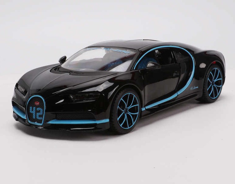 

Модель автомобиля Bugatti Chiron 1:32 из сплава 14,1 * 7,3 * 4 см черного цвета