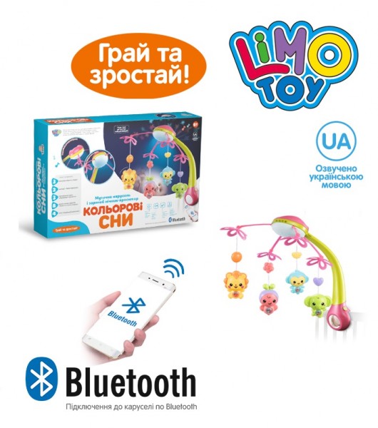 

Мобиль Карусель LIMO TOY HB 0007 ABCD розовый (BAM005034)