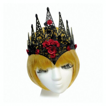 

Корона на резинке Ажурная готика Halloween 17-849BLK-CLT