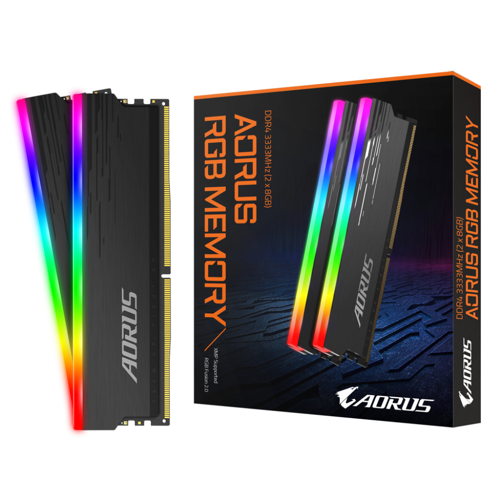 

Модуль памяти для компьютера DDR4 16GB (2x8GB) 3333 MHz AORUS RGB Fusion 2.0 Memory boost Gigabyte (GP-ARS16G33)