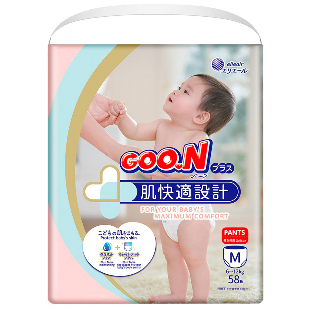 

Подгузник GOO.N Plus Трусики 6-12 кг M унисекс 58 шт (843339)