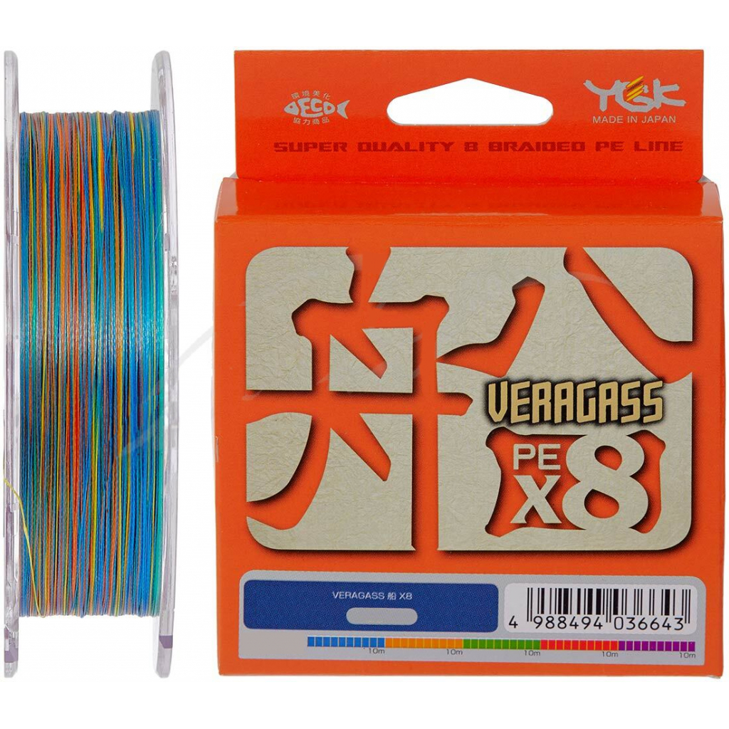 

Шнур YGK Veragass Fune X8 150m Multi Color 1.0/0.165mm 20lb/8.6kg (5545.02.62)