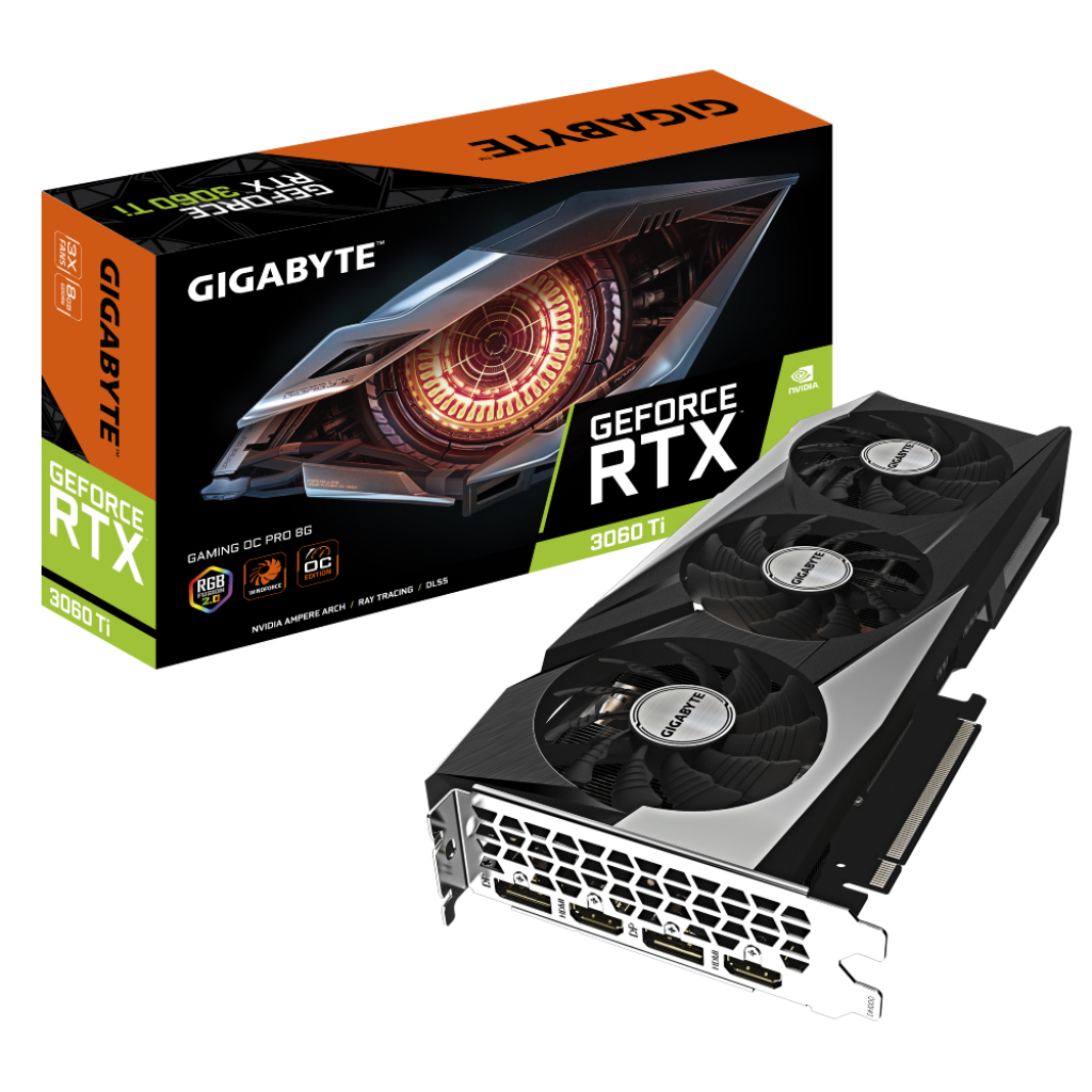 

Видеокарта Gigabyte GeForce RTX3060Ti 8Gb GAMING OC PRO 3.0 LHR (GV-N306TGAMINGOC PRO-8GD 3.0)