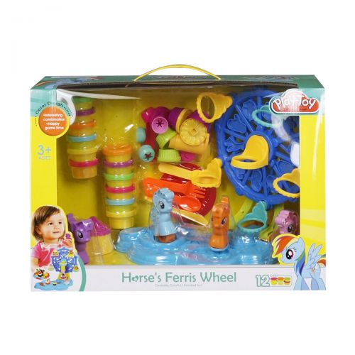 

Набор теста для лепки "Пони", 12 баночек Play-Toy. 39396