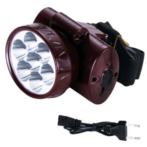 

Фонарь налобный Luxury 1858, 7LED, 220V, встроенный аккумулятор. 32531