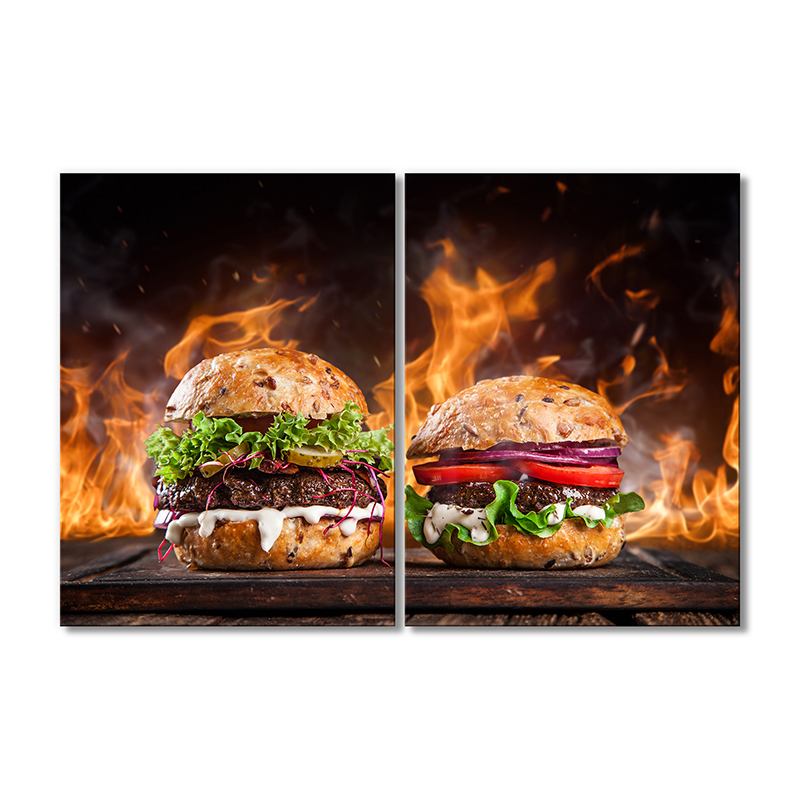 

Модульная картина Artel «Бургеры в огне» 2 модуля 60x90 см