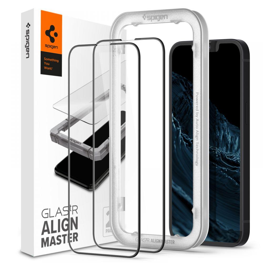 

Защитное стекло Spigen Glas.tR Align Master Full Cover 2-Pack для iPhone 13 / 13 Pro Black