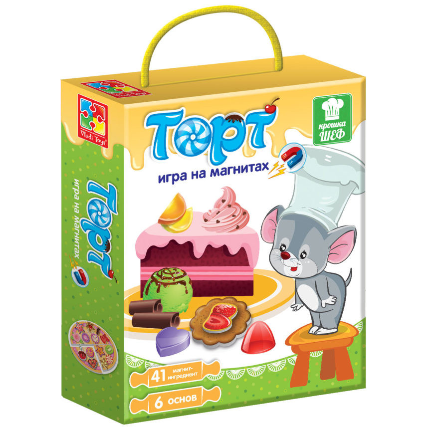 

Настольная игра "Торт" (рус.) магнитная от 4 лет.