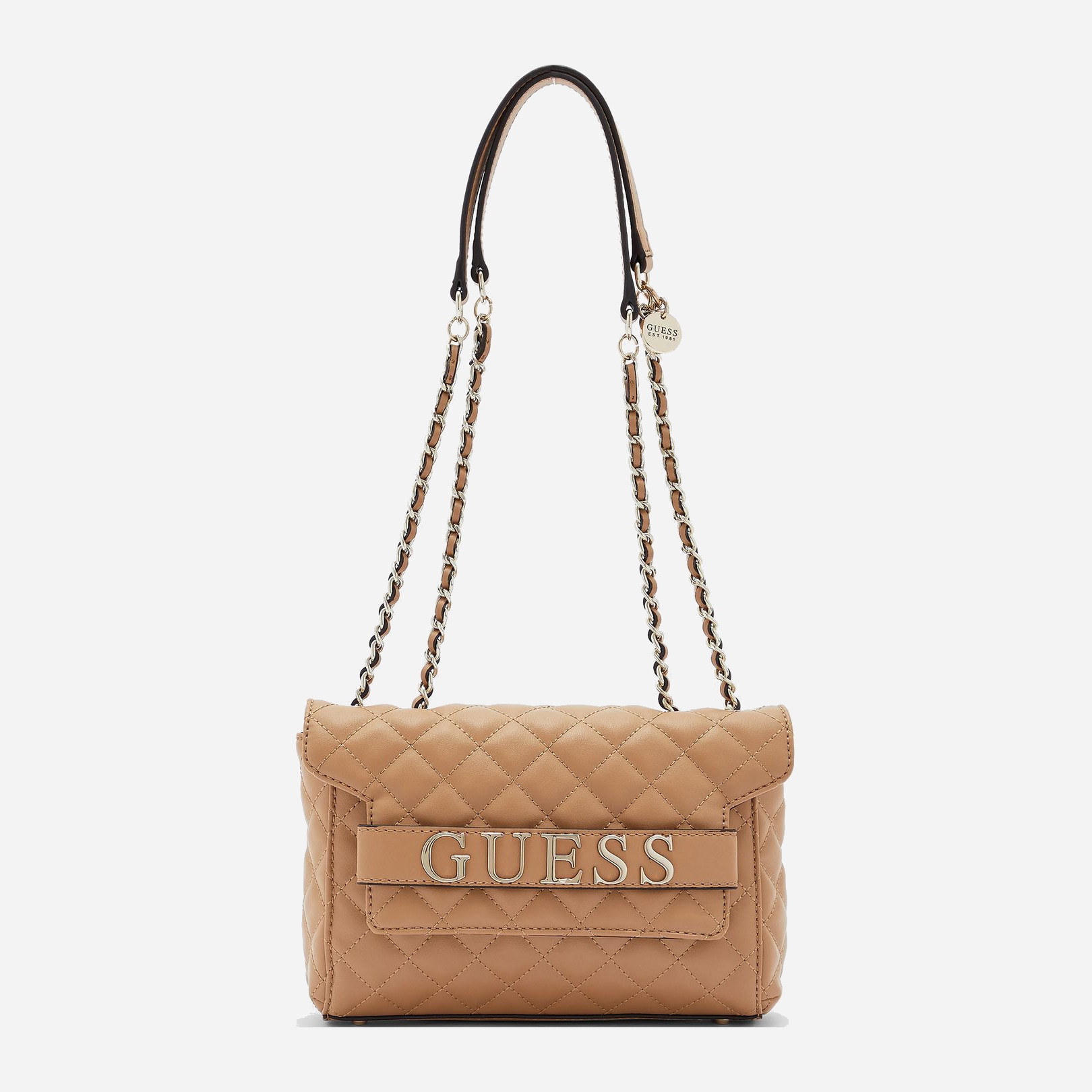 Акція на Сумка крос-боді жіноча Guess Illy Convertible 79703 Бежева від Rozetka