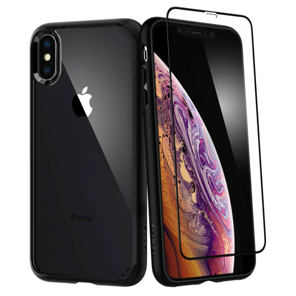 

Чехол + стекло Spigen для iPhone XS Max Ultra Hybrid 360 Black