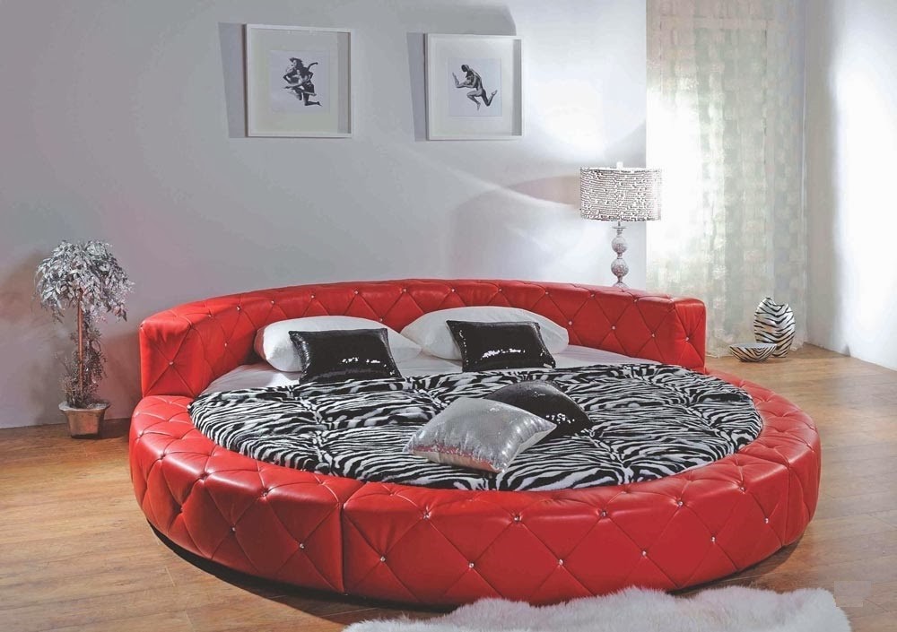

Кровать Aris Broadway круглая 280x280 см экокожа красный