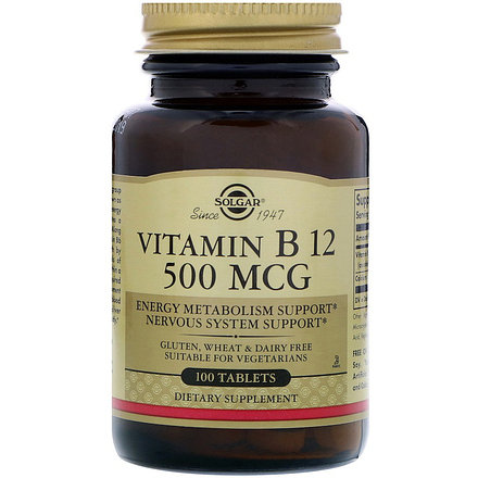 

Витамины и минералы Solgar Vitamin B 12 500 мкг 100 таблеток (445295)