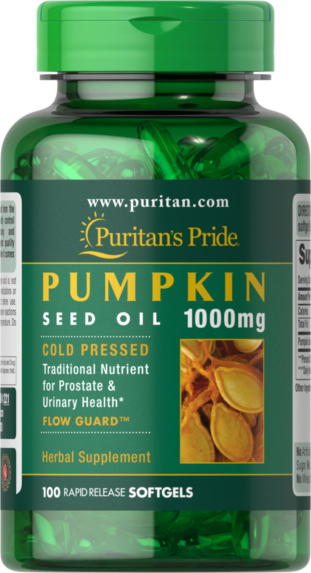 

Витамины и минералы Puritans Pride Pumpkin Seed Oil 1000 мг 100 гель. капсул (445147)
