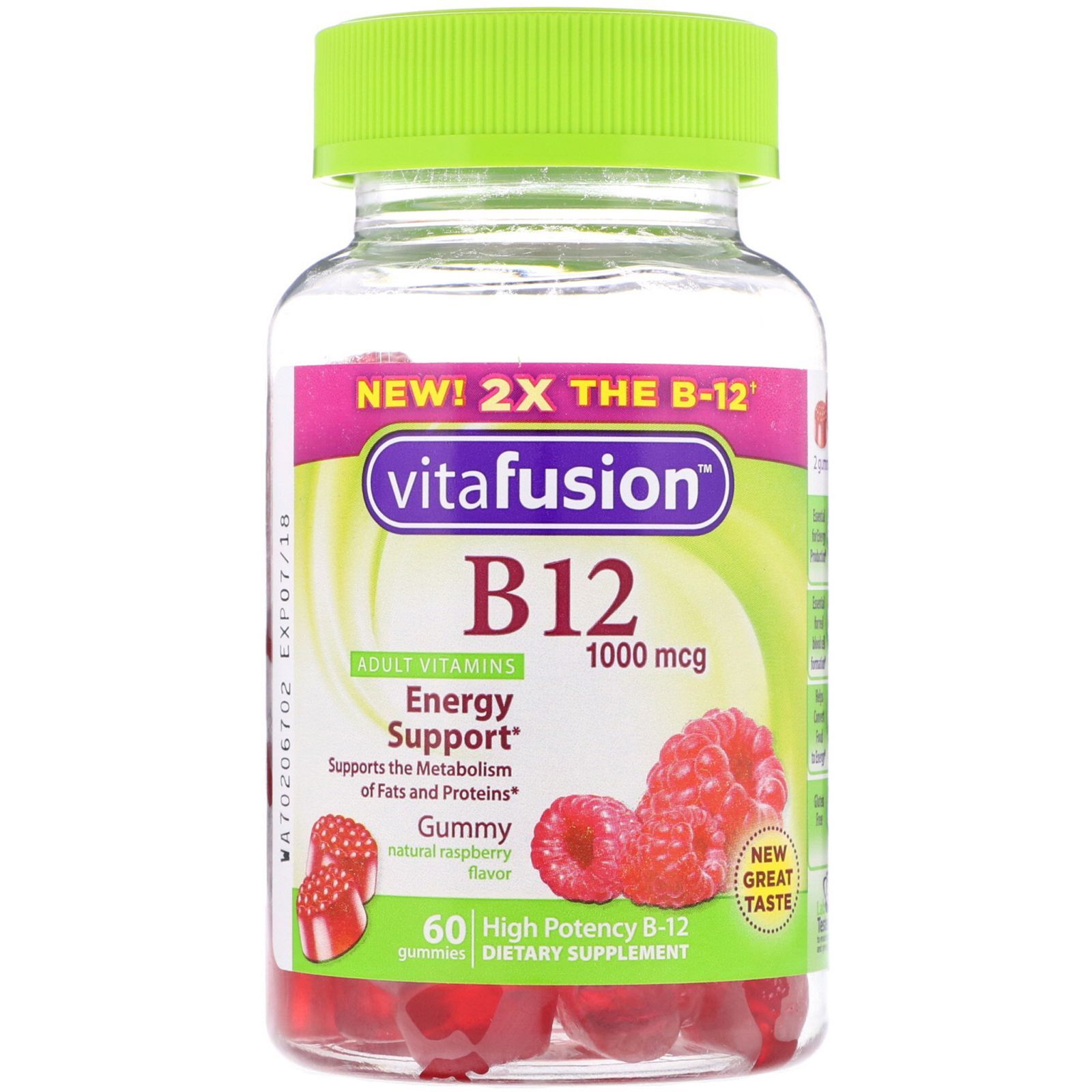 

Витамины и минералы VitaFusion B12 Adult Vitamins Energy Support 1000 мкг 60 мармеладок (445465)