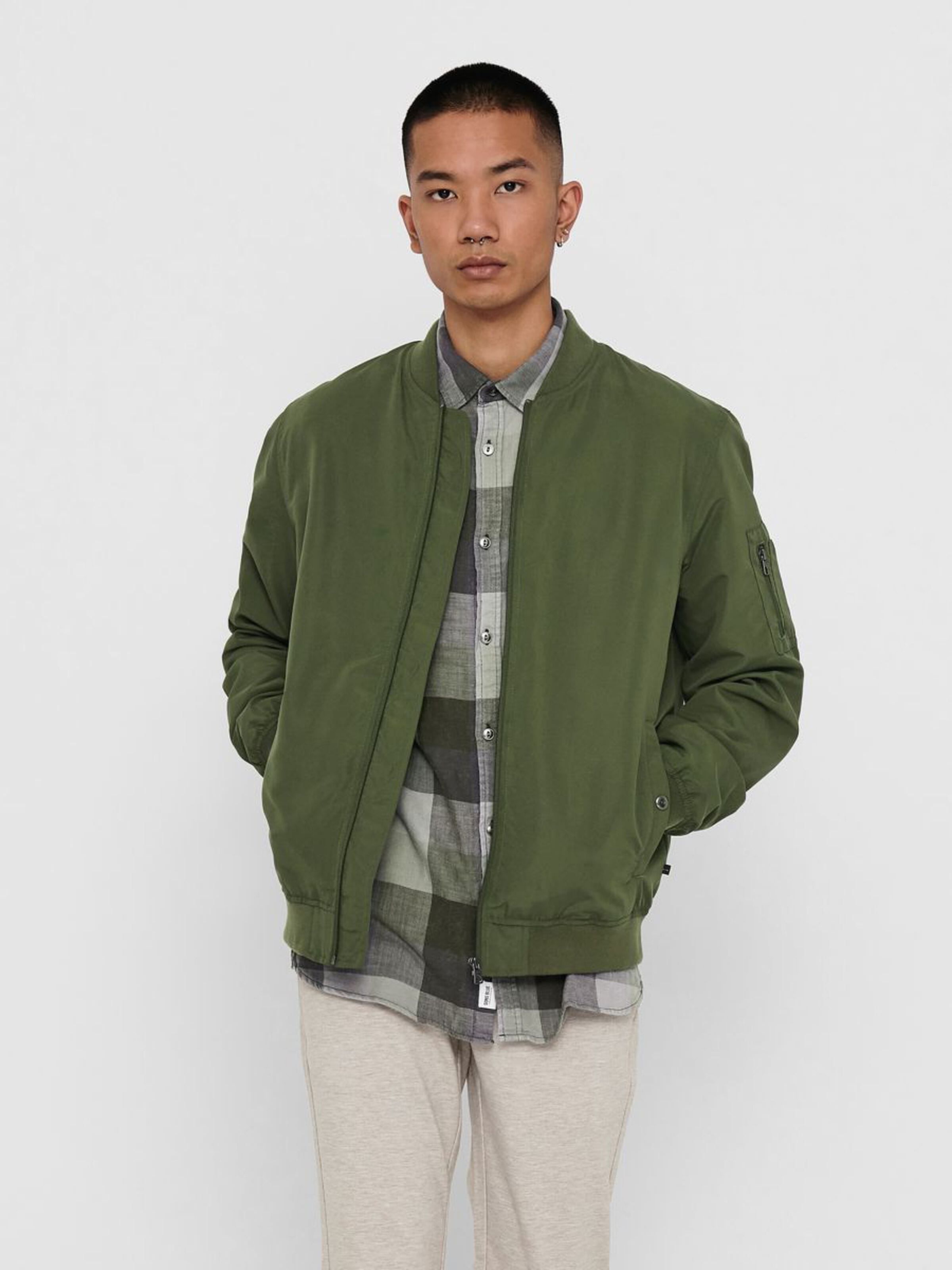 

Бомбер Only & Sons 22015866  Olive Night, Бомбер Only & Sons 22015866 S Olive Night