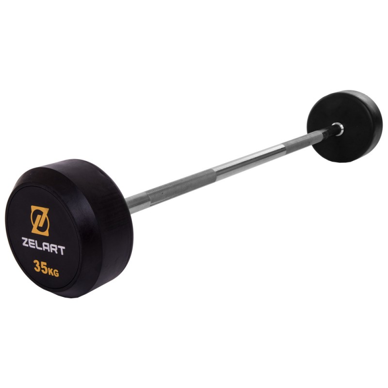 

Штанга фиксированная прямая обрезиненная Zelart Rubber Coated Barbell 35 кг, код: TA-2685-35-S52