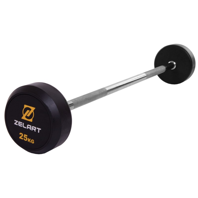 

Штанга фиксированная прямая обрезиненная Zelart Rubber Coated Barbell 25 кг, код: TA-2685-25-S52