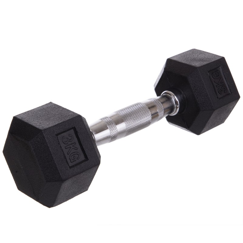 

Гантель цельная шестигранная CrossGym 1х3кг, код: SC-8013-3-S52