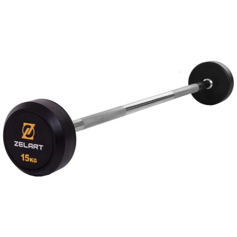

Штанга фиксированная прямая обрезиненная Zelart Rubber Coated Barbell 15 кг, код: TA-2685-15-S52