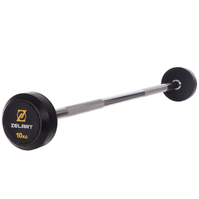 

Штанга фиксированная прямая обрезиненная Zelart Rubber Coated Barbell 10кг, код: TA-2685-10-S52