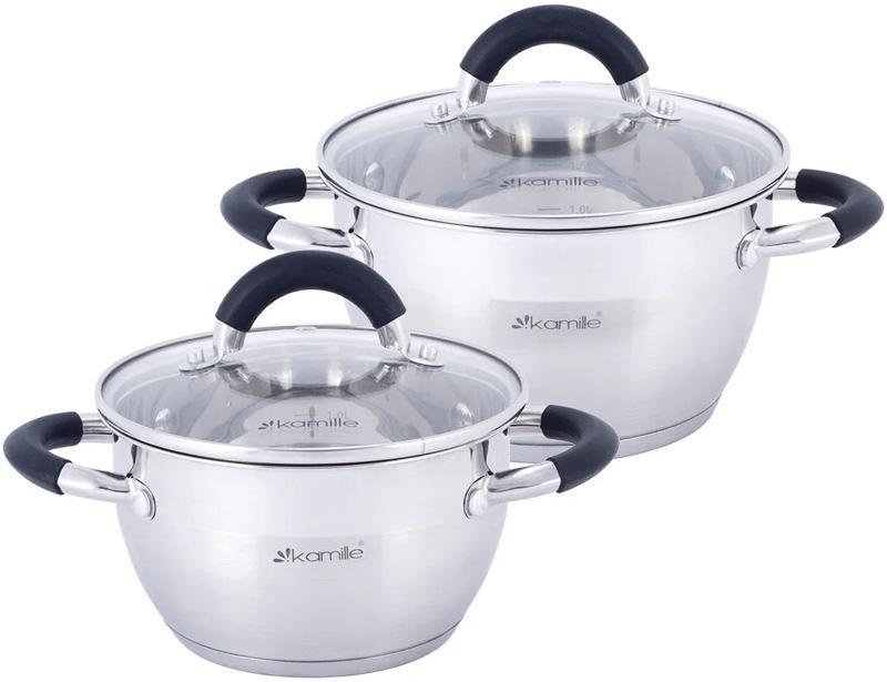 

Набор 2 кастрюли Kamille Marsaili 1.8л, 2.5л с силиконовыми ручками