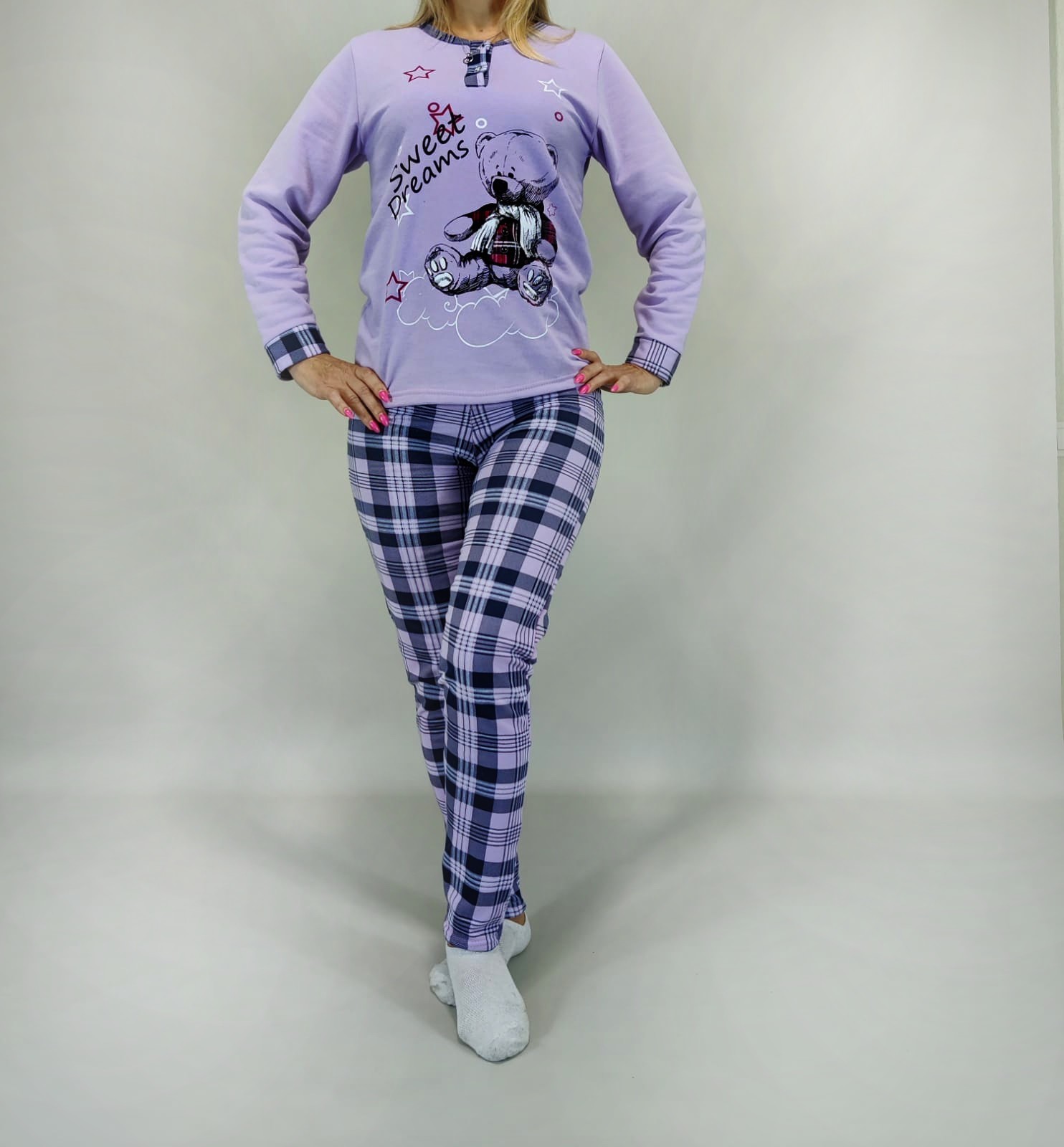 

Пижама женская "Sweet dreams" сиреневая теплая, Пижама женская "Sweet dreams" сиреневая теплая 60