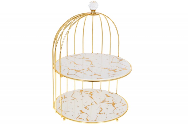 

Фарфоровая двухярусная этажерка Bon Мраморная Роскошь 954-513, 26см, цвет - белый мрамор