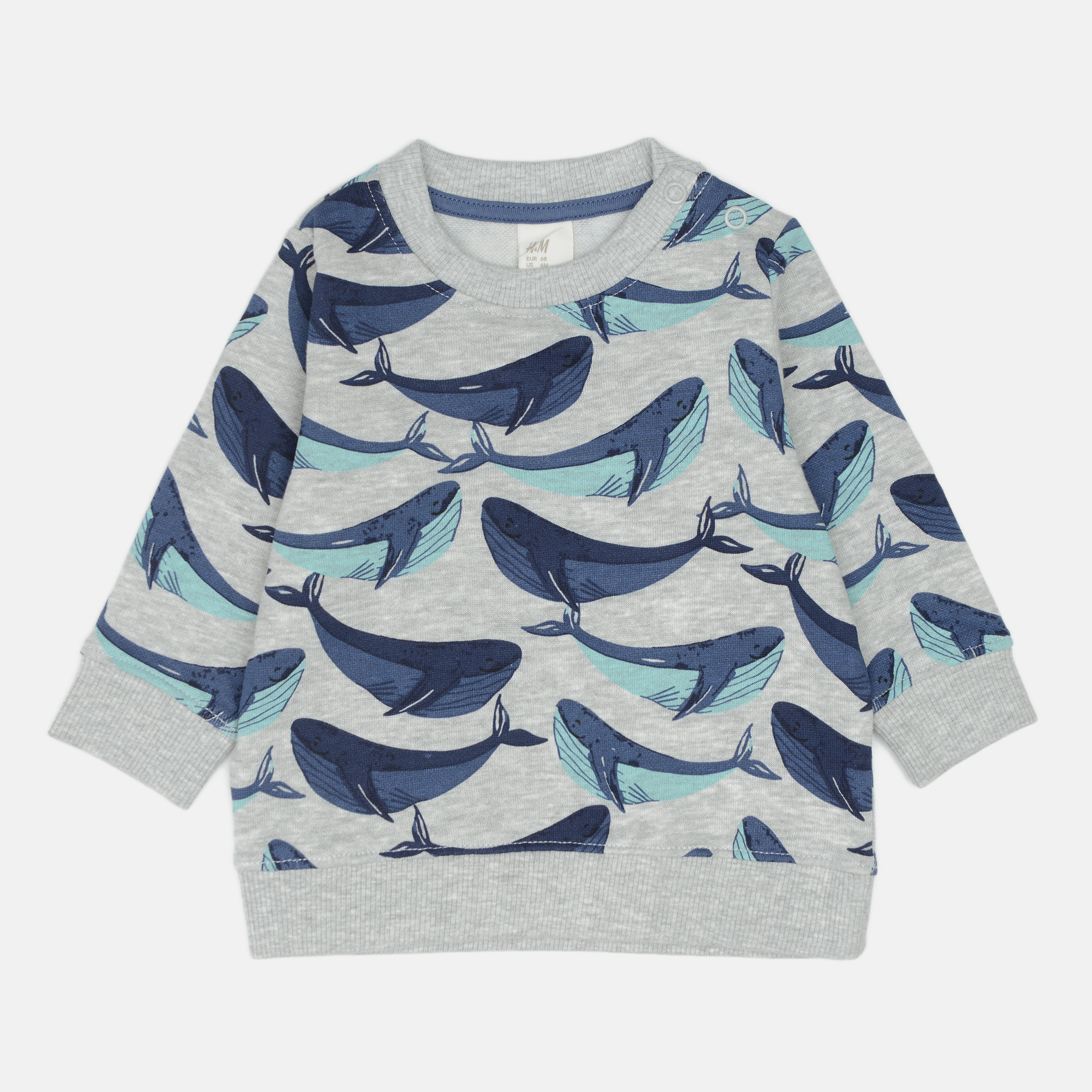 

Свитшот H&M 27-914506 киты 68 см Серый киты