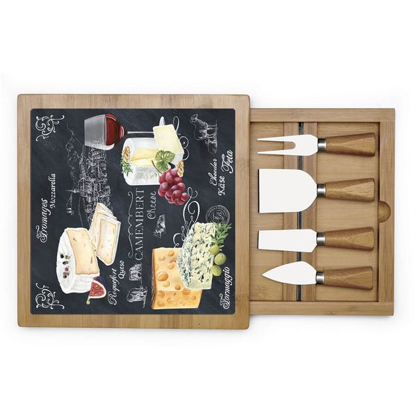 

Доска для сыра (комплект, 4 ножа) Easy Life WORLD OF CHEESE (R0891-WOCH)